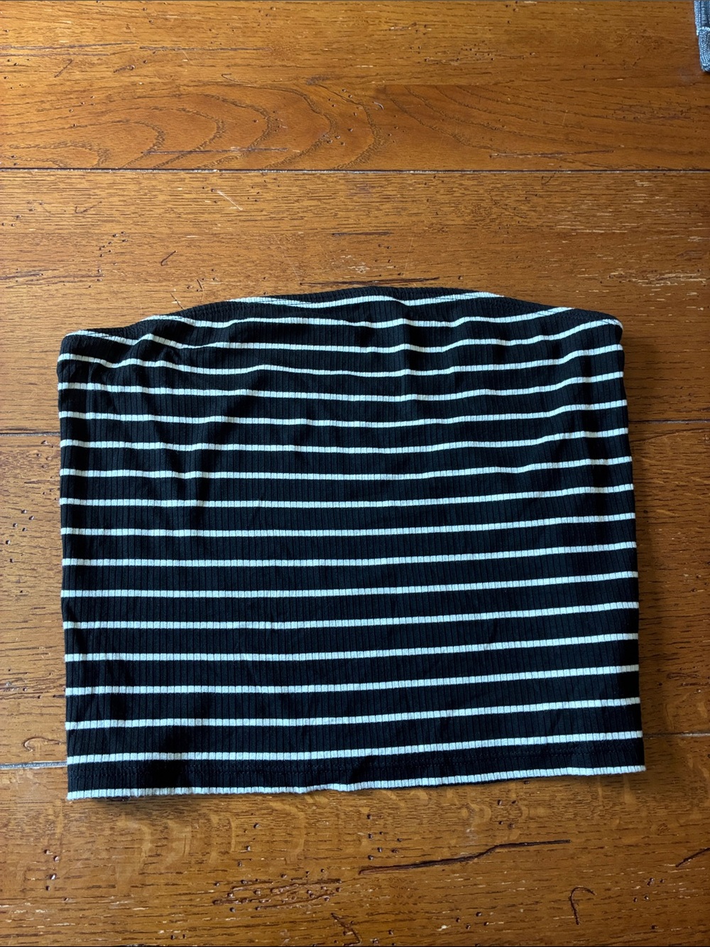 American Eagle Outfitters Black and White Striped Ribbed Tube